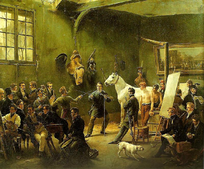 Horace Vernet l' atelier du peintre Norge oil painting art